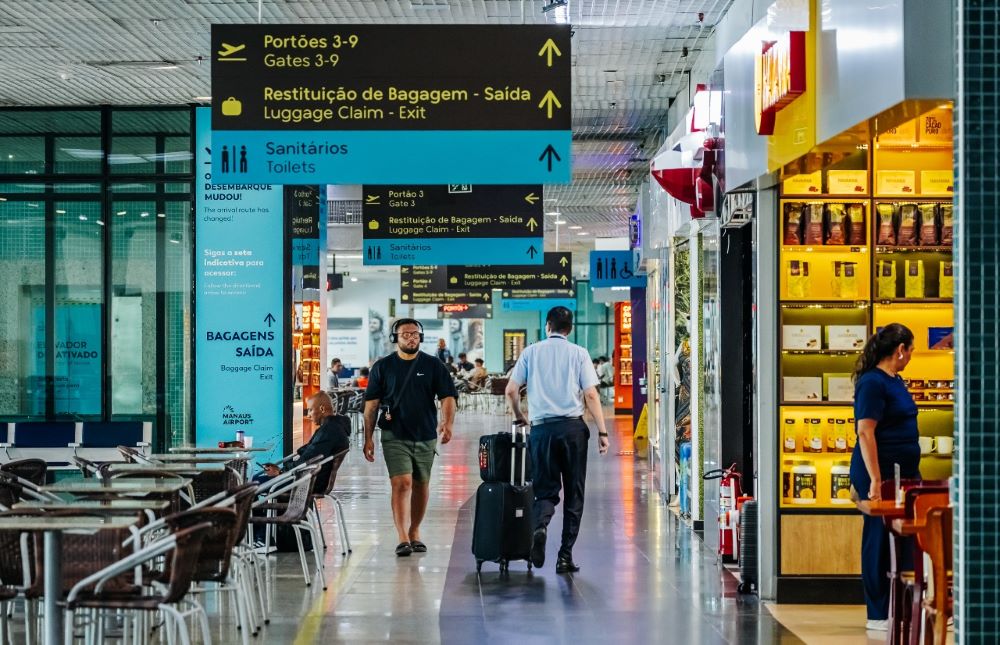 Saguão do Aeroporto de Manaus, administrado pela Manaus Airport (Foto: Divulgação)